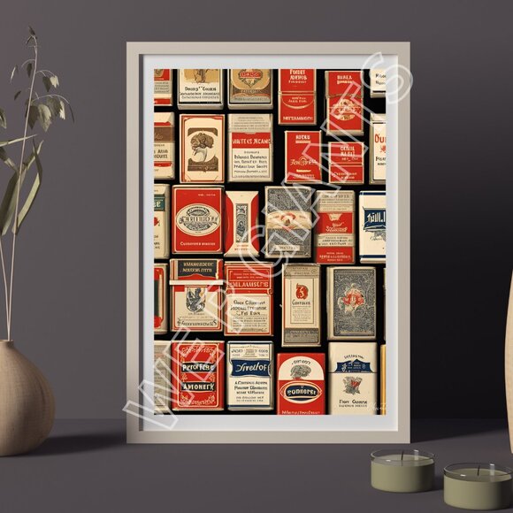 Other - Vintage Cigarette Box Art Print 18" x 24"
